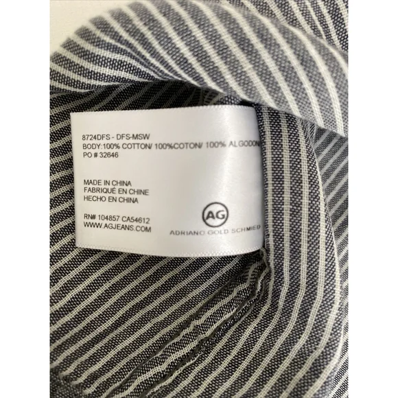 AG Adriano Goldschmied Button Up Shirt Gray Japanese Cotton Mens Large